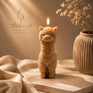 Foto da Vela Escultural Alpaca Dourée — Atelier A² Velas