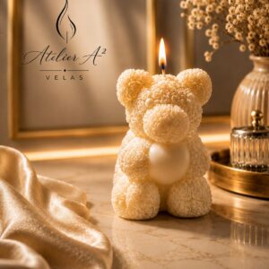 Foto da Vela Escultural Urso Jardim de Rosas — Atelier A² Velas
